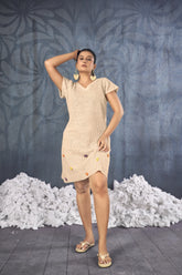 Beach Wear Knee Length Knitted Cotton Dress